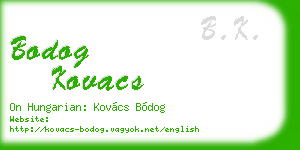 bodog kovacs business card