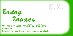 bodog kovacs business card